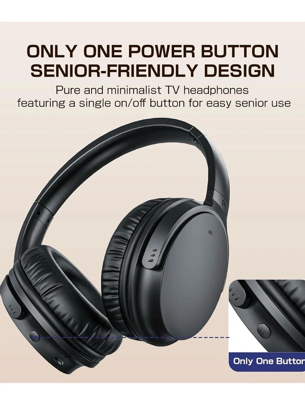 Queemie Wireless Over-Ear Tv Headphones For Seniors JFH -280TV